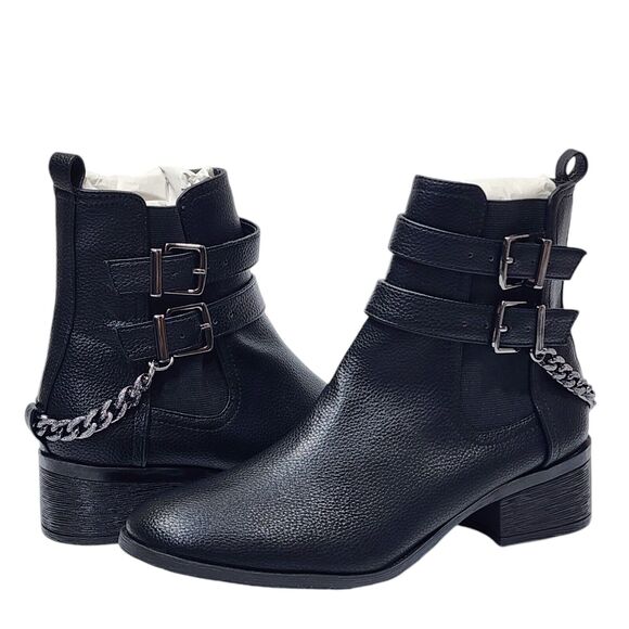 Kenneth Cole Reaction Shoes - Kenneth Cole REACTION Salt Biker Chain Chelsea Boots Black US 7.5 M